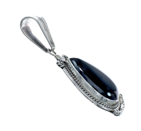 Onyx Sterling Silver Navajo Tear Drop Pendant NN20532